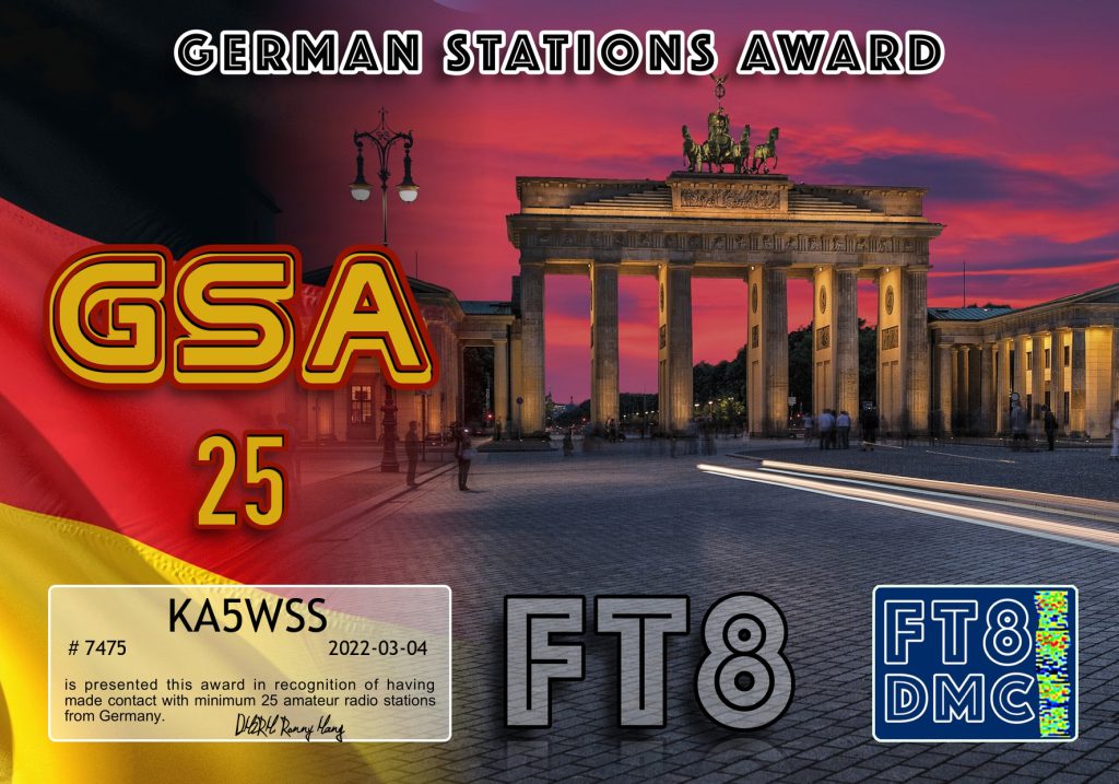 German Stations Award for 25 stations.