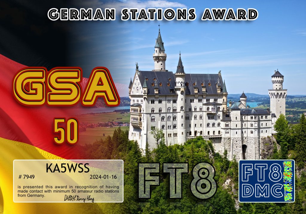 German Stations Award for 50 stations.