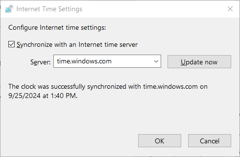 Internet Time Settings