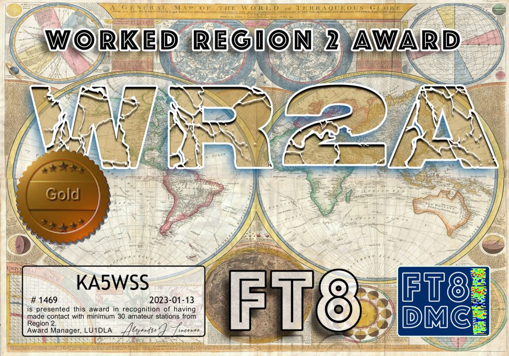 Worked Region 2 Award, Gold Level